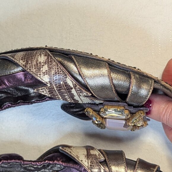 MIU MIU Slip on with Crystal Embellished Reptile Leather Size 39.5 - Picture 4 of 11